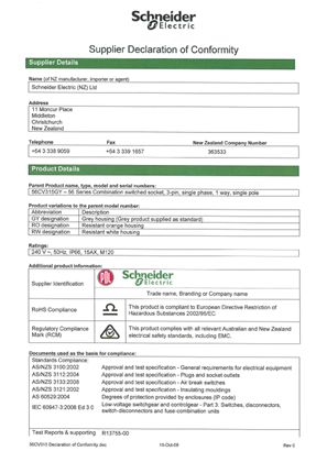 Image of 56 Series, 56CV315, Declaration of Conformity