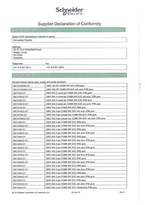 Image of 56 Series, 56CVI540, Supplier Declaration of Conformity