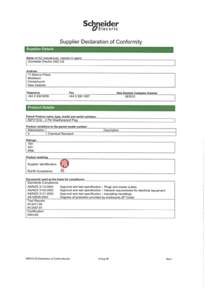 Image of 56 Series, 56P215/32, Declaration of Conformity