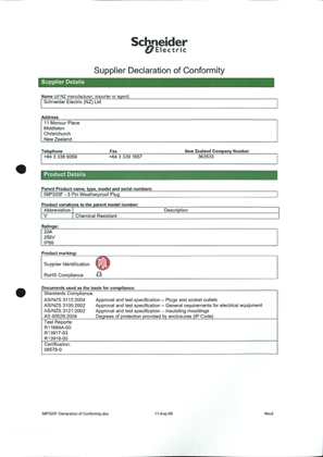 Image of 56 Series, 56P320F, Declaration of Conformity