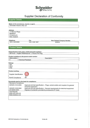 Image of 56 Series, 56PA332, Declaration of Conformity