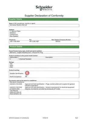 Image of 56 Series, 56PA416, Declaration of Conformity