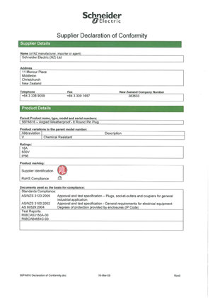 Image of 56 Series, 56PA616, Declaration of Conformity