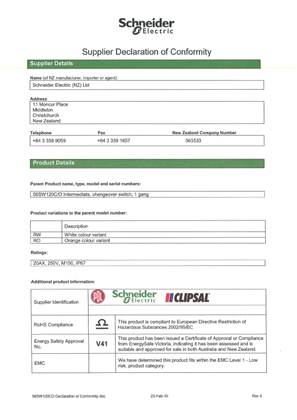 Image of 56 Series, 56SW120CO, Declaration of Conformity