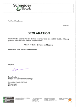 Image of 56 Series Materials Declaration of Conformity