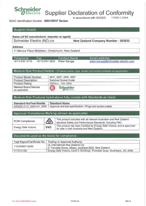 Image of 500 Series, 595F, Declaration of Conformity