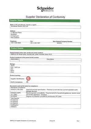 Image of 500 Series, 596RCD-30, Declaration of Conformity