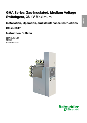 Image of GHA Gas-Insulated MV Switchgear Installation and User Guide