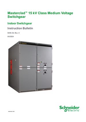 Image of Masterclad Metal-Clad Indoor Switchgear, 4.76–15.0 kV Series 5 with Type VR Vacuum Circuit Breakers Installation Instructions