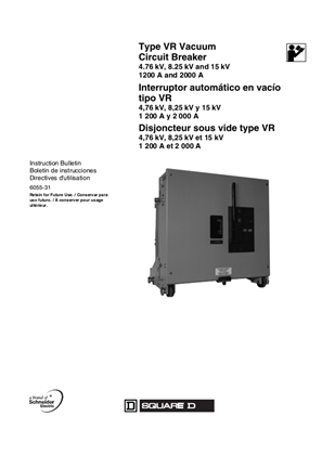 Image of Type VR Vacuum Circuit Breakers Installation and User Guide