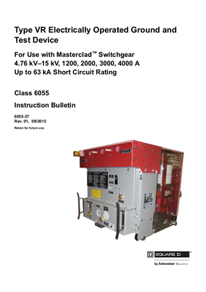 Image of VR Electrically Operated Ground and Test Device 15 kV, 1200-4000 A, 63 kA Installation and User Guide