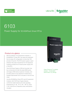 Image of 6103 Power Supply Datasheet Letter