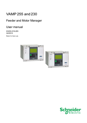 的映像 VAMP 255 and 230 Feeder and Motor Manager User Manual