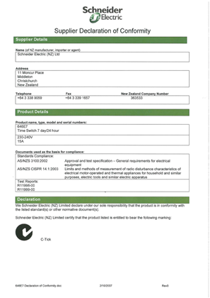 Image of 600 Series, 646E7, Declaration of Conformity