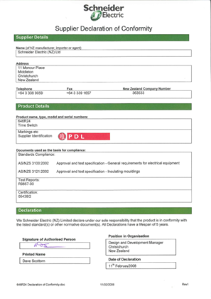 Image of 600 Series, 646R24, Declaration of Conformity