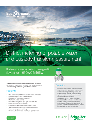 Image of Electromagnetic 6500W/IMT65W Flowmeters Datasheet