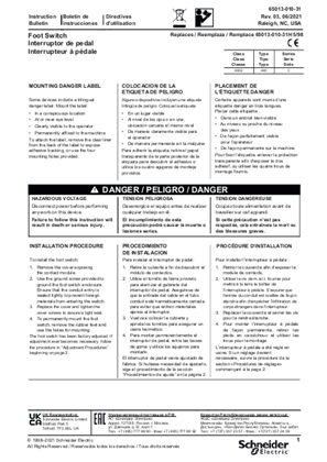 Image of Foot Switch Instruction Sheet (EN)