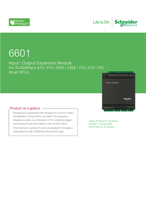 Image of 6601 SCADAPack IO Module Datasheet Ltr