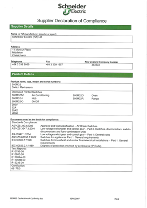 Image of 600 Series, 680M32, Declaration of Conformity