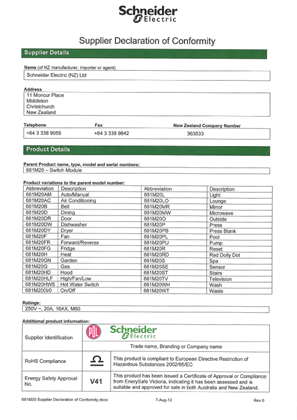 Image of 600 Series, 681M20, Supplier Declaration of Conformity