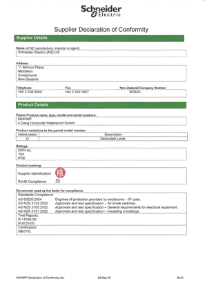 Image of 600 Series, 684HWP, Declaration of Conformity