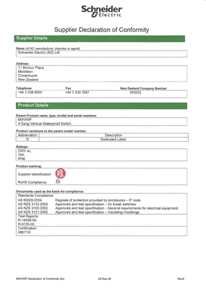 Image of 600 Series, 684VWP, Declaration of Conformity
