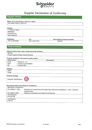Image of 600 Series, 687M3, Declaration of Conformity