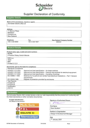 Image of 600 Series, 687M4, Declaration of Conformity