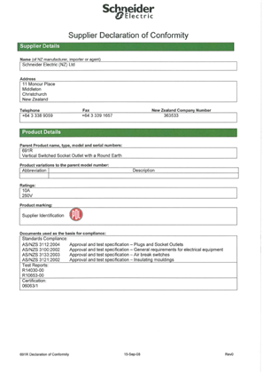 Image of 600 Series, 691R, Declaration of Conformity