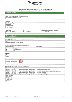 Image of 600 Series, 691, Declaration of Conformity
