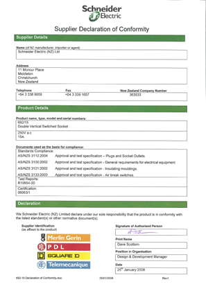 Image of 600 Series, 692-15, Declaration of Conformity