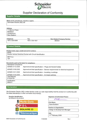 Image of 600 Series, 692ID, Declaration of Conformity