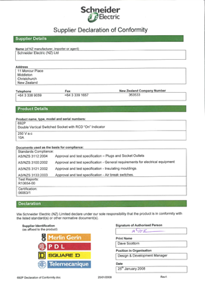 Image of 600 Series, 692P, Declaration of Conformity