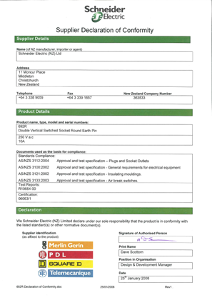 Image of 600 Series, 692R, Declaration of Conformity