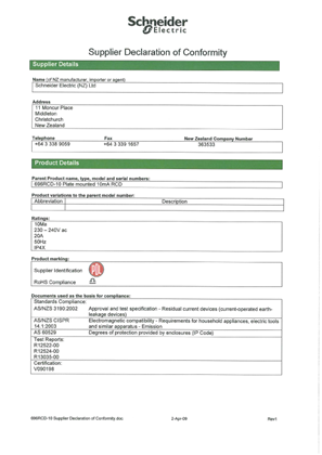 Image of 696RCD-10 Declaration of Conformity