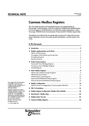 Image of Common Modbus Registers