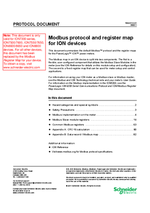 Imagen de Modbus Protocol and Register Map for ION Devices -EN
