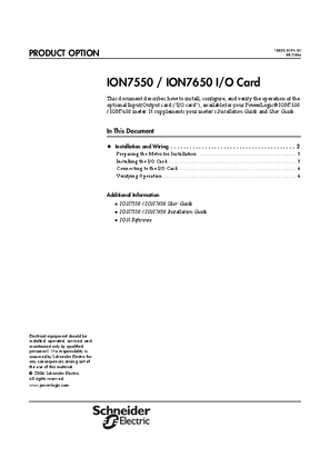 Image of PowerLogic ION7550 / ION7650 I/O Card