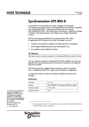 Image de PowerLogic Synchronisation GPS IRIG-B - FR