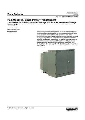 Image of Pad-Mounted, Small Power Transformers Data Bulletin
