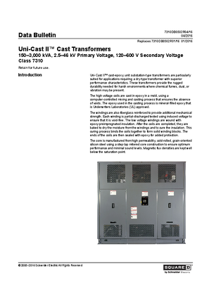 Image of Uni-Cast II™ Cast Transformers Data Bulletin