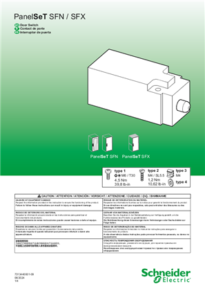 이미지 PanelSeT SFN/SFX - Door Switch- Instruction Sheet