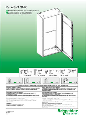 Image of PanelSeT SMX - Stainless Steel Monobloc Floor-standing Enclosure - Instruction sheet