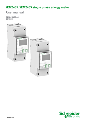 Image of iEM2435_iEM2455 single phase energy meter user manual