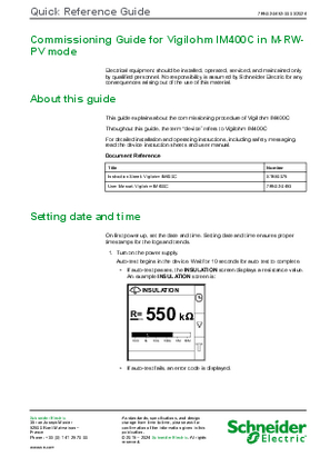 Obraz Commissioning Guide for Vigilohm IM400C in M-RW-PV mode