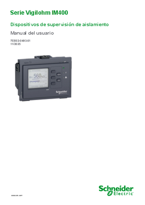 Imagen de Serie Vigilohm IM400 Dispositivos de supervisión de aislamiento - Manual del usuario