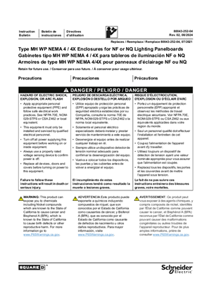 Image of Type MH WP NEMA 4 / 4X Enclosures for NF or NQ Lighting Panelboards - Installation Instructions