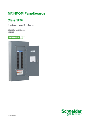 Image of NF/NFOM Panelboards Installation Instructions and User Guide (80043-741)