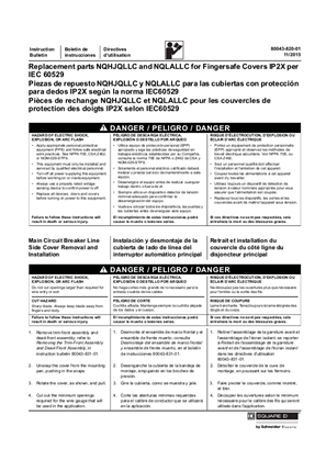 Imagen de Replacement Parts NQHJQLLC and NQLALLC for Fingersafe Covers IP2X per IEC 60529 Installation Instructions