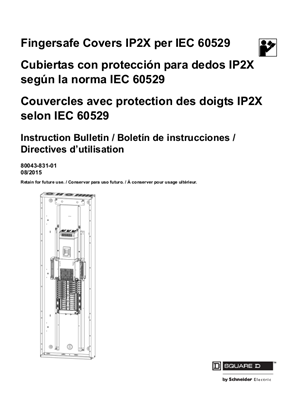Image of Fingersafe Covers IP2X per IEC 60529 - Installation Instructions